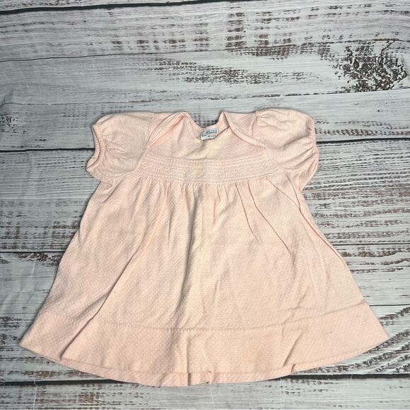 Vintage Carters Dress 1 Year Panti Dress Pink Short Sleeve 60s 70s - Picture 1 of 10